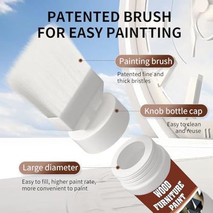 Furniture Paint and Chalk Paint for Furniture,Professional Kitchen Cabinet Paint, Wood Paint for Tables, Chairs & Refinishing - No Sanding Required, Low Odor & Water Based,Surface Repair Brush for Doors, Windows, and Metal,Quick-Drying Formula(Oak) - colo