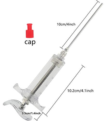 20ml Plastic Syringe with 10Ga Blunt Tip Needle 4" and Storage Caps - Great for Refilling Vegetable Glycerin - Glue Applicator - Oil Dispensing