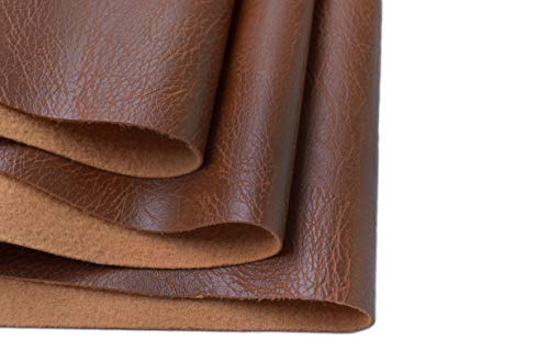 Wento Faux Leather Fabric, Soft Skin Grain PU for Reupholstery - color: Brown, size: 1/2 Yard (54" x 18")