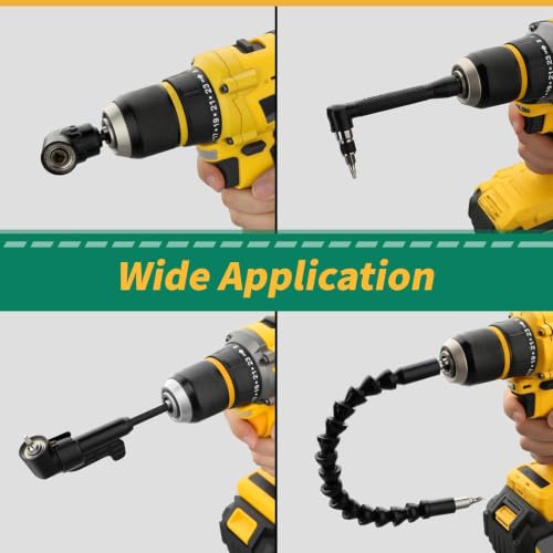 GRENPRO 19-Piece Flexible Drill Bit Extension Kit, 2 Right Angle Adapters - size: 19PCS