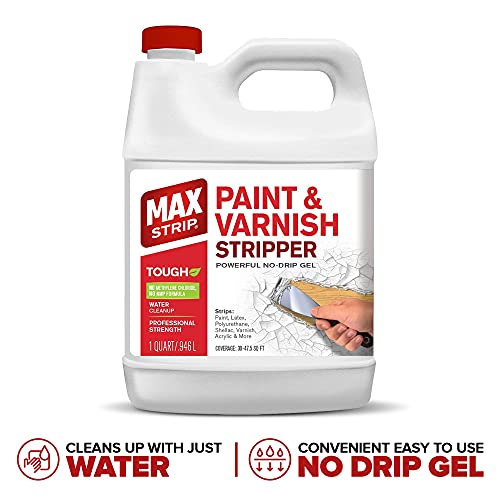 Max Strip Paint & Varnish Stripper Gel, Wood & Metal Stripper, 1 Qt, 2 Pack - size: 32 Fl Oz (Pack of 2)