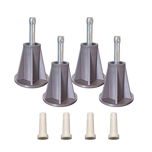 4PCS Steel Stem Replacement Bed Frame Feet with Plastic Inserts