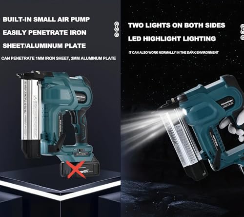 2-in-1 Brad Nailer & Stapler for Makita 18V Battery, 18GA Cordless Nail Gun