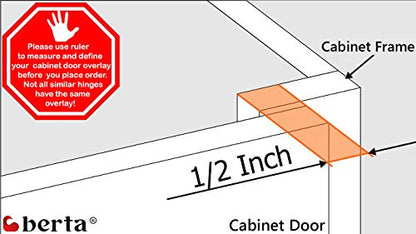 10-Pack 1/2" Overlay Soft Close Face Frame Kitchen Cabinet Hinges - size: 1/2 Inch