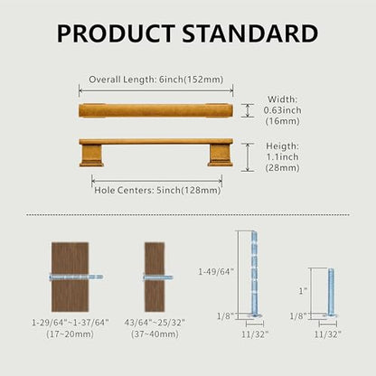 10 Pack 6 Inch Length|5 Inch(128mm) Hole Center Antique Brass Kitchen Cabinet Handles, Cabinet Pulls Kitchen Cabinet Hardware, Cupboard Pulls, Drawer Handles - color: Antique Brass, size: 5 inch Hole Center(128mm), style: 10 Pack Handle