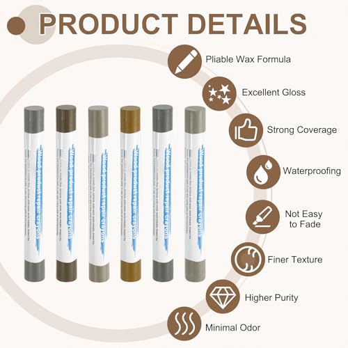 uxcell 12Pcs Wood Filler Sticks Kit, 12 Colors Premium Gray & Luxury Series - color: Premium Gray Luxury Series