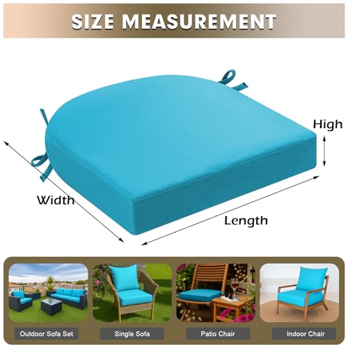 Outdoor Chair Cushions Set of 2 Waterproof Patio Chair Pads - color: White, size: 17x16x3 Inch