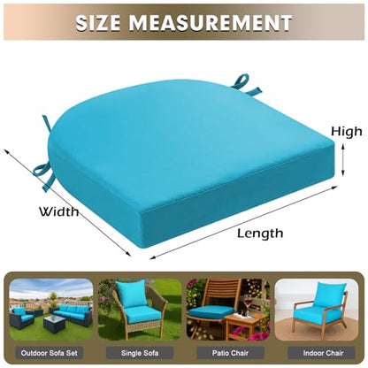 Outdoor Chair Cushions Set of 2 Waterproof Patio Chair Pads - color: White, size: 16x16x3 Inch