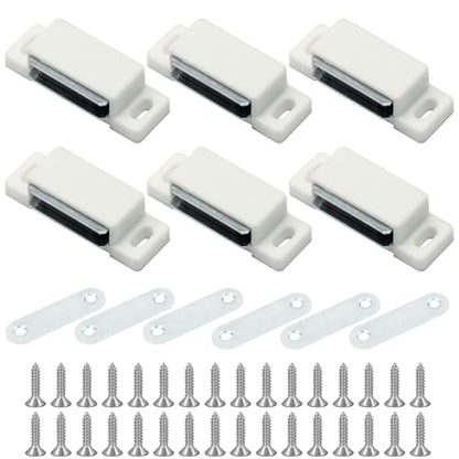 6Pcs Magnetic Door Catch Cabinet Magnets, White - color: White, 6Pcs