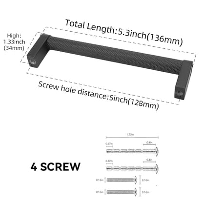 10 Pack 5 Inch Matte Black Kitchen Cabinet Handles Knurled Cabinet Pulls Black Drawer Pulls Kitchen Hardware - color: Matte Black, size: 5'' Hole Center(128mm)