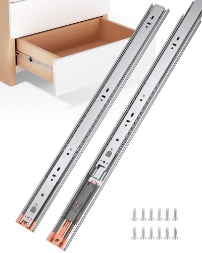 Chibery 20" Side Mount Soft Close Drawer Slides, Full Extension, 10 Pairs - size: 20 Inch