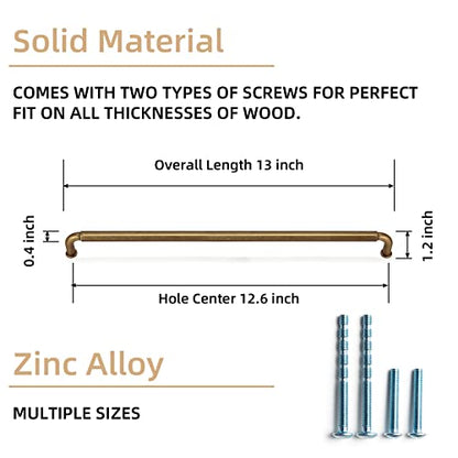 Goo-Ki 6 Pack 12-3/5 Inch （320mm） Hole Center Cabinet Pulls Antique Brass Zinc Alloy Kitchen Drawer Pulls Drawer Handles 13.05 Inch Length 2201-GT-320 - color: Antique Brass, size: 12-3/5 inch Hole Centers