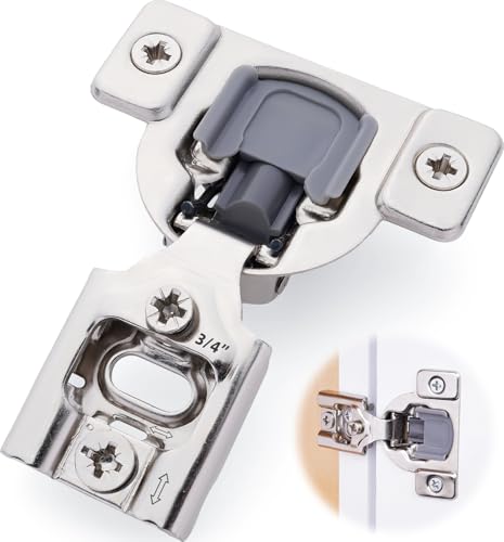 Decobasics 50 Pack Soft Close Cabinet Hinges – 7/16" Overlay for Kitchen Cabinet Doors, Face Frame Concealed Hidden Hinges – Stainless Steel, Self-Closing with 3-Way Adjustment & Slow Close Damper - size: 7/16 Inch