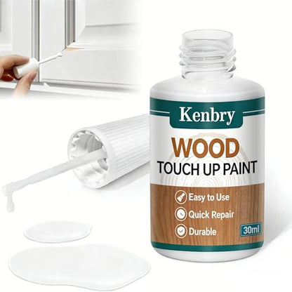 Kenbry White Wood Touch Up Paint Pen,Quick Dry Repair for Scratches & Peel - color: White