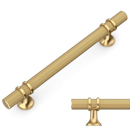 Amerdeco 10 Pack Knurled Champagne Bronze Cabinet Pulls 5 Inch Hole Center Kitchen Cabinet Handles for Drawer, Cupboard and Wardrobe - color: Champagne Bronze, size: 5"/128MM Hole Center, style: 10 Pack