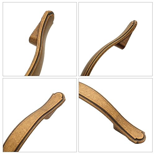 10 Pack Antique Brass Cabinet Pulls 3 Inch Kitchen Cabinet Handles Kitchen Handles for Cabinets Antique Drawer Pulls Retro Dresser Pulls Cupboard Handles - color: Antique Brass, size: 3 Inch Hole Centers, style: 10 Pack