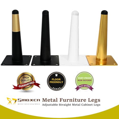 4pcs 4 3/4 inch (12cm) Black & Gold Metal Furniture with Level Feet - color: Black Gold, size: 4 6/8 inch