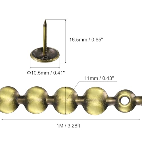 uxcell 2Pcs Upholstery Tacks Strips Nail Trims w/Nails 11mm Bronze - color: Bronze
