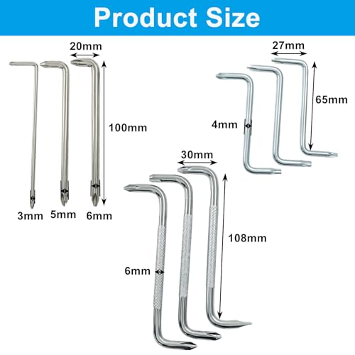 9Pcs Right Angle Screwdriver Set