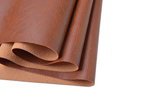 Wento Faux Leather Fabric, Soft Skin Grain PU for Reupholstery - color: Cinnamon Brown, size: 1/2 Yard (54" x 18")