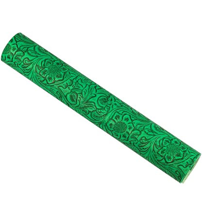 Solid Color Embossed Faux Leather Sheets 12 "x53 (30cm x 135cm) Embossed Texture Leather Fabric, Widely Used in Leather Earrings, Keychains, Sewing DIY Projects ﻿ (Green) - color: Green