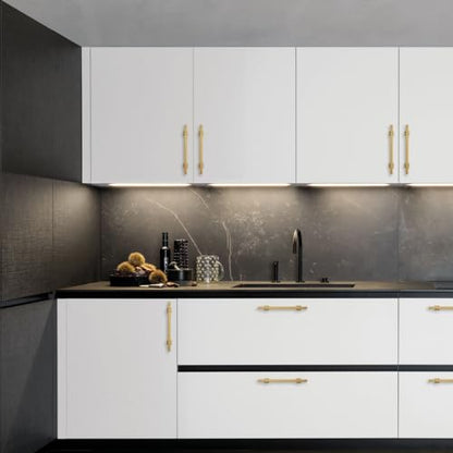 Brushed Brass Cabinet Handles Kitchen Pulls 5 Inch 10 Pack - color: Matte Gold, size: 5 Inch(128mm) Hole Center, style: 10 Pack Pull