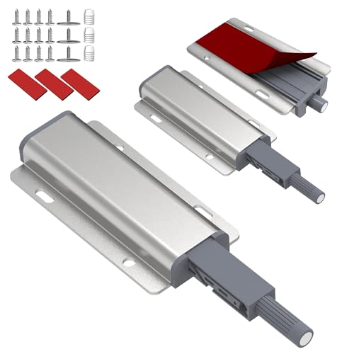 3 Pack Magnetic Push Open Cabinet Latch Heavy Duty Catch Hidden Door - size: 3 Pcs Single Push Latch