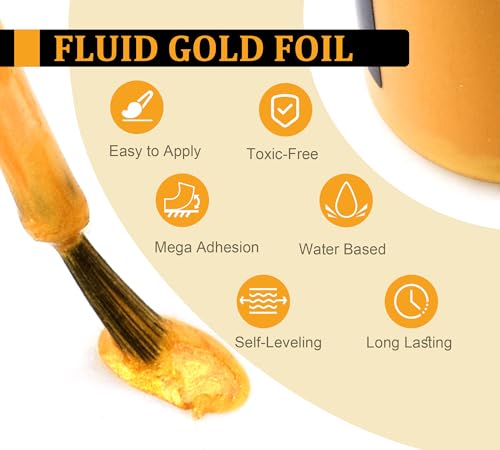 Liquid Gold Leaf Paint Kit, Ultra Shiny Rich Gold
