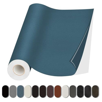 Lifeshoon Leather Repair Patches, Self Adhesive Vinyl for Couches Furniture - color: Blue, size: 3.5X79 inch