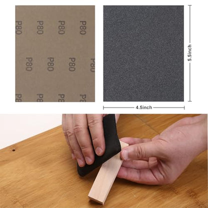 MAXMAN 1/4 Sheet Sandpaper, 4.5" x5.5" 320 Grit Silicone Carbide, for Wood - style: 320 grit