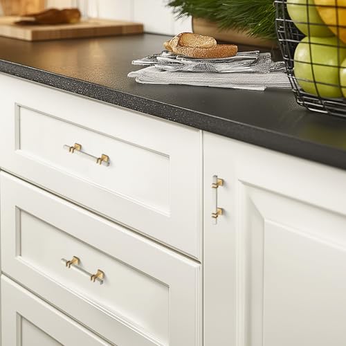 HOME EDIT Brushed Nickel&Gold Pulls Cabinet Handles 3-3/4 Inch 10 Pack - color: Brushed nickel and gold, size: 3-3/4 In Hole Center