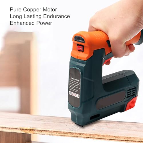 Electric Brad Nailer, Portable Cordless Brad Nailer with 3 Safety Switches, Battery Powered USB Charging Multifunctional Nail Gun for Upholstery, Carpentry and Woodworking Projects