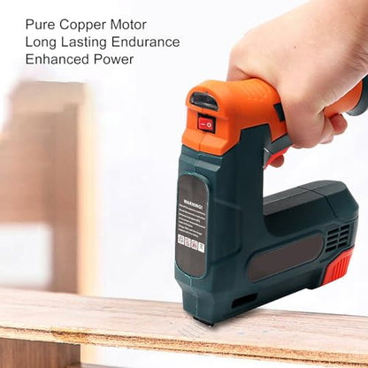 Electric Brad Nailer, Portable Cordless Brad Nailer with 3 Safety Switches, Battery Powered USB Charging Multifunctional Nail Gun for Upholstery, Carpentry and Woodworking Projects