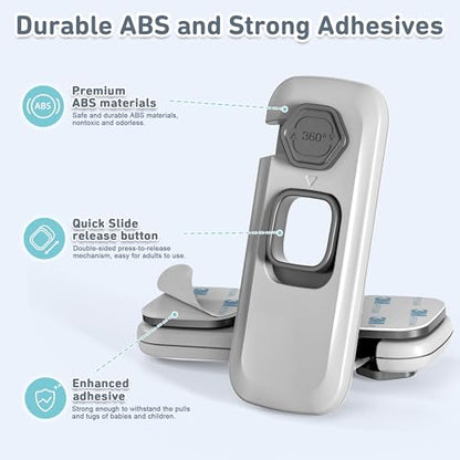 6 Pack Fridge Lock, Freezer Door Lock Child Safety, 3M Adhesive Hold - style: Rectangle-6 Pack