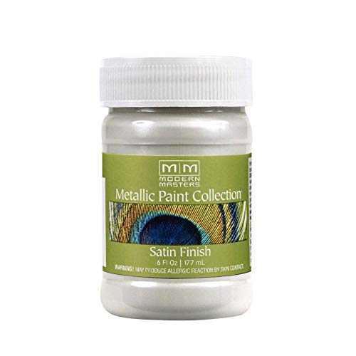 Modern Masters Satin Pearl White Metallic Paint - color: Satin Pearl White, size: 6 Fl Oz (Pack of 1)