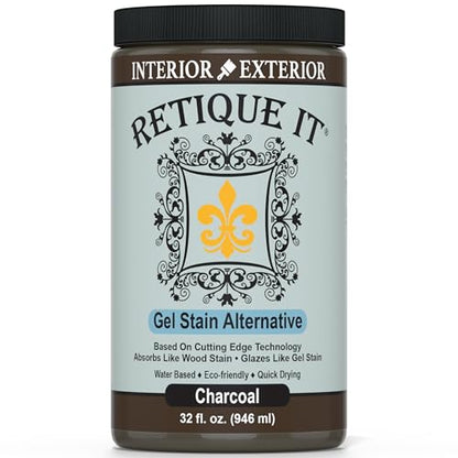 Water-Based Gel Stains by Retique It (32oz Stain, 45 Charcoal) - color: 45 Charcoal, size: 32oz Stain