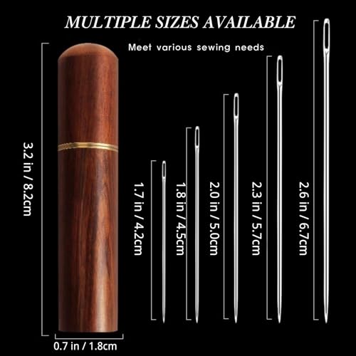 XwXwSeui Big Eye Steel Sewing Needles Kit, 45Pcs Sewing Kit with Wooden Sewing Case, Needle and Thread Kit, Stainless Steel Sewing Needles for Hand Sewing (45Pcs Kits #2 with Bag) - color: 45Pcs Kits #2 with Bag
