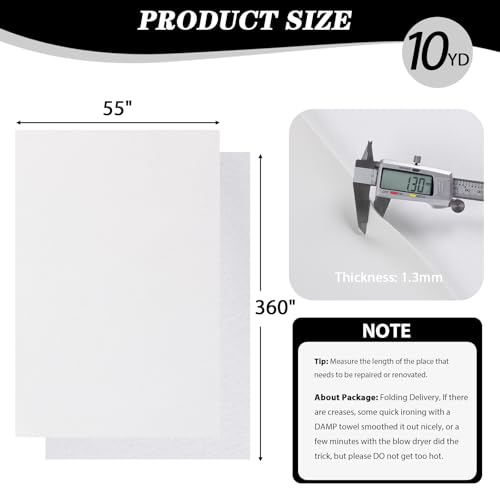 Faux Leather Vinyl Upholstery Fabric by The Yard 1.3mm Thicken 10 Yards - color: Off White, size: 10 Yards