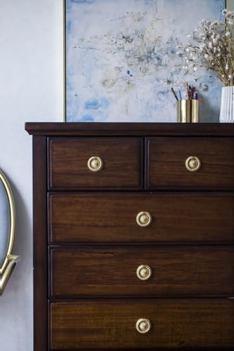 Brass Cabinet Rings Gold Knobs, Drawer Round European Handles Antique Gold Knobs for Home Kitchen, 4 Pack - size: 4 Pack