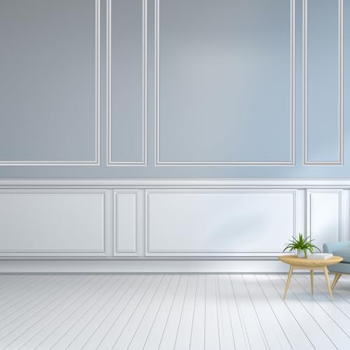 Peel and Stick Panels Molding Trim, Flexible Chair Rail Classic Wall Trim, Self-Adhesive Wall Paneling Strip for Home Decoration(White 10ft*1.1in) - size: 1.1in*10ft