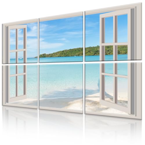 Decorative Acoustic Panels 6 Pack, 72"x48" - Seascape Print - color: Seascape, size: 72 X 48 Inches