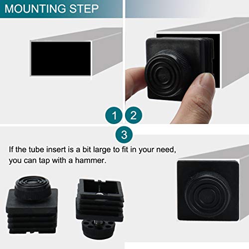 uxcell Plastic Square Adjustable Furniture Leveling Foot Insert 50 x 50mm 4 Sets