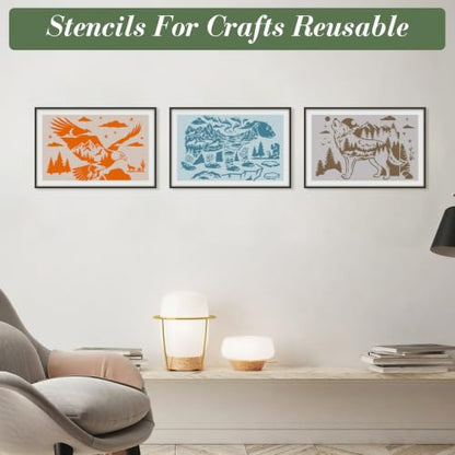 Animal Stencils for Crafts Reusable 9Pcs Stencils(11.8X7.8 Inch) - color: Animal 2
