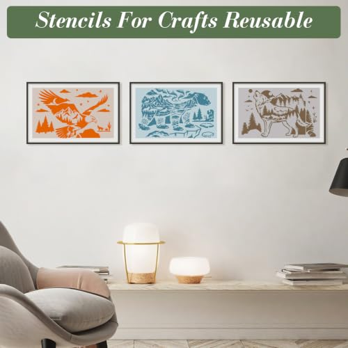 Animal Stencils for Crafts Reusable 9Pcs Stencils(11.8X7.8 Inch) - color: Animal 2