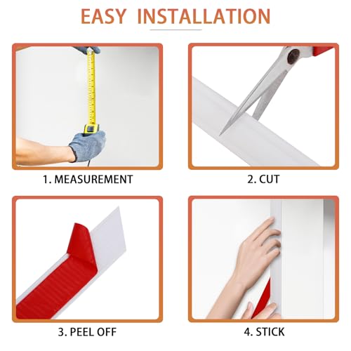 QDYMXUN Peel and Stick Chair Rail Panel Molding, 240''L x 1.26''W Strong Self Adhesive TPE Wall Moulding Trim for Home DIY Decoration (Paintable White) - size: 240''L x 1.26''W