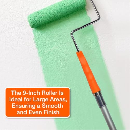 King Origin Paint Roller Kit with Extension Pole 3.7 Ft, 12 PCS - color: 4"&9" Rollers, 12-Pack