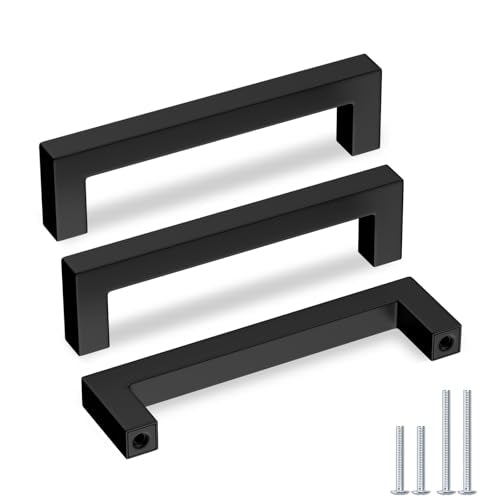 Goldenwarm 30 Pack 5“ Black Kitchen Cabinet Handles Drawer Pulls - color: Black, size: 5in Hole Centers