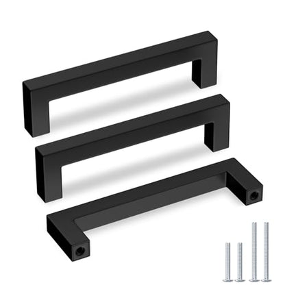 Goldenwarm 30 Pack 5“ Black Kitchen Cabinet Handles Drawer Pulls - color: Black, size: 5in Hole Centers