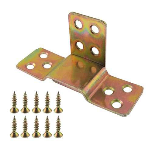 4PCS Bed Frame Fixing Connector with Mounting Screws Sofa Sub Female Connector Bed Hinge Hanger for Connecting Bed Rails Headboard Footboard Wooden Edge Beams Screw Holes