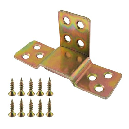4PCS Bed Frame Fixing Connector with Mounting Screws Sofa Sub Female Connector Bed Hinge Hanger for Connecting Bed Rails Headboard Footboard Wooden Edge Beams Screw Holes